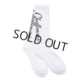 CHALLENGER/VERTICAL LOGO SOCKS（WHITE）［ヴァーティカルロゴソックス-24春夏］