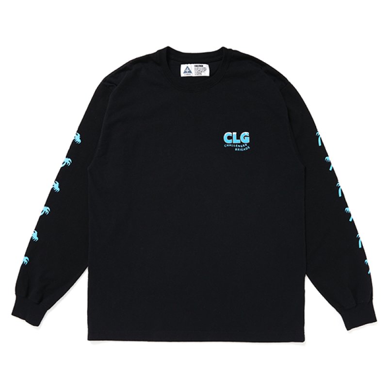 画像1: CHALLENGER/L/S ICECREAM TEE（BLACK）［プリント長袖T-24春夏］