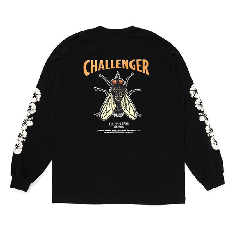 画像2: CHALLENGER/L/S HIBISCUS TEE（BLACK）［プリント長袖T-24春夏］