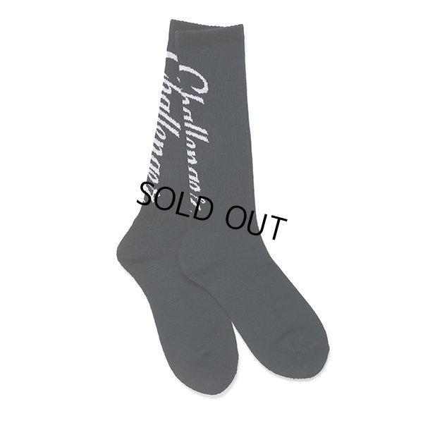 画像1: CHALLENGER/VERTICAL LOGO SOCKS（BLACK）［ヴァーティカルロゴソックス-24春夏］