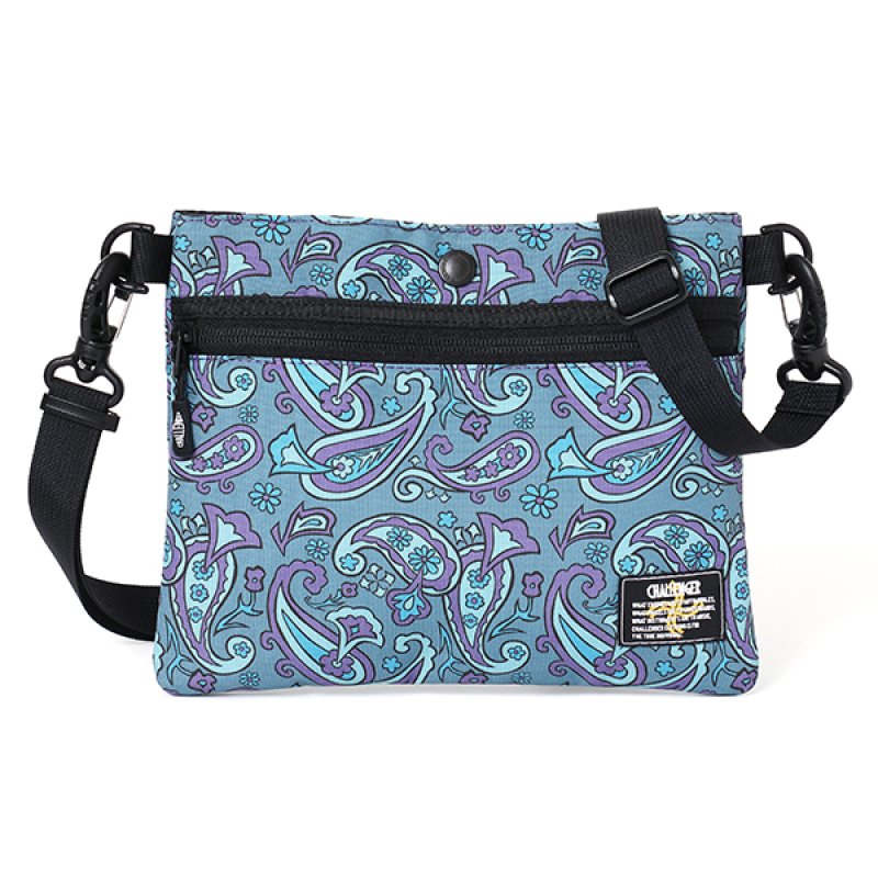 画像1: CHALLENGER/PAISLEY SACOCHE（BLUE GRAY/PURPLE）［ペイズリーサコッシュ-24春夏］
