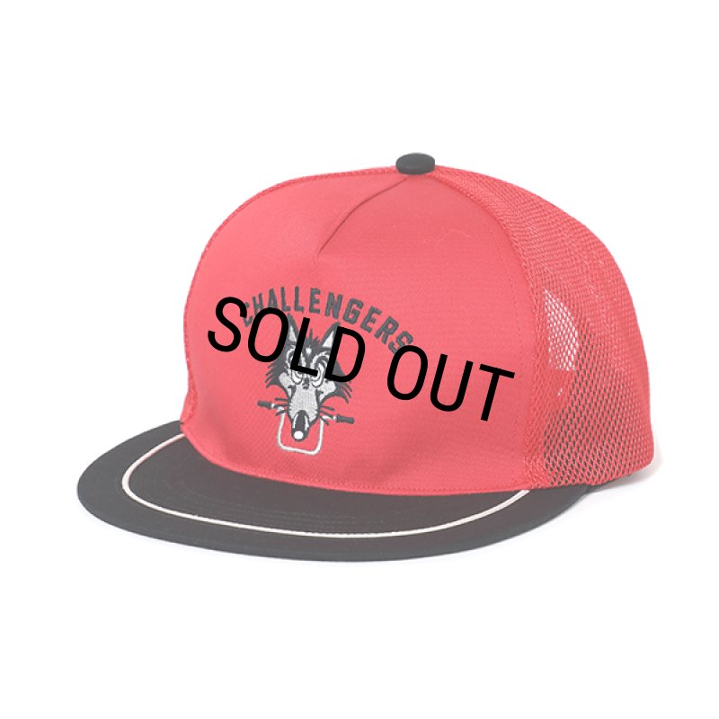 CHALLENGER/WOLF MC MESH CAP（RED）［ウルフMCメッシュキャップ-24春