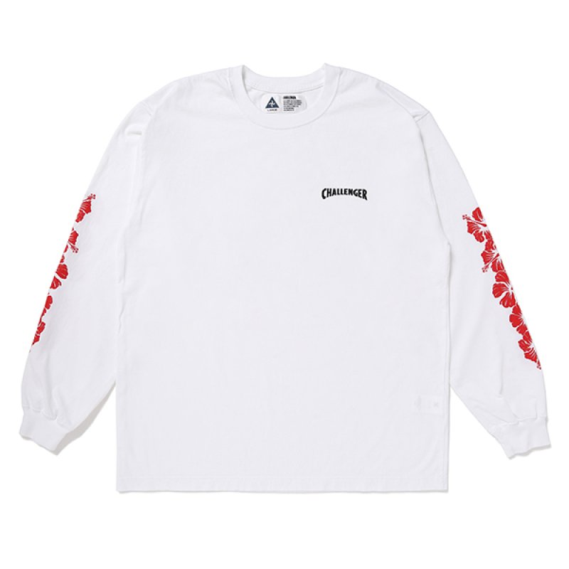 画像1: CHALLENGER/L/S HIBISCUS TEE（WHITE）［プリント長袖T-24春夏］