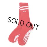 CHALLENGER/SKULL FOOT SOCKS（RED）［スカルフットソックス-24春夏］