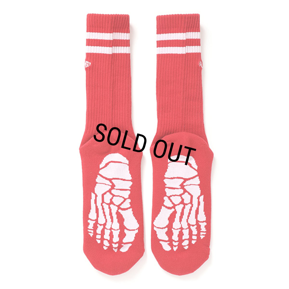 画像2: CHALLENGER/SKULL FOOT SOCKS（RED）［スカルフットソックス-24春夏］ (2)