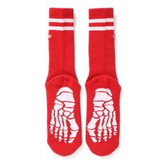 画像2: CHALLENGER/SKULL FOOT SOCKS（RED）［スカルフットソックス-24春夏］ (2)