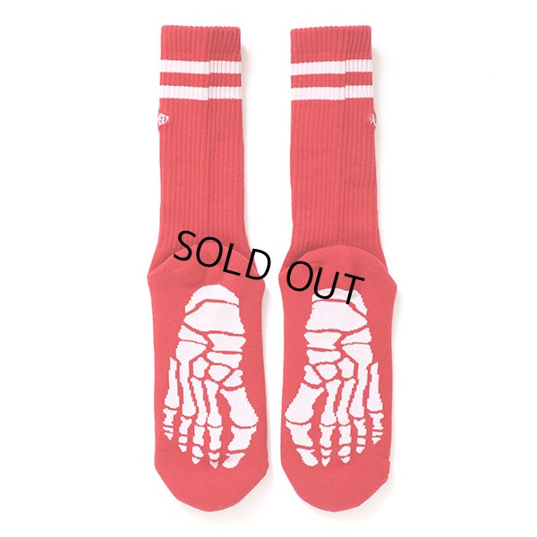 画像2: CHALLENGER/SKULL FOOT SOCKS（RED）［スカルフットソックス-24春夏］