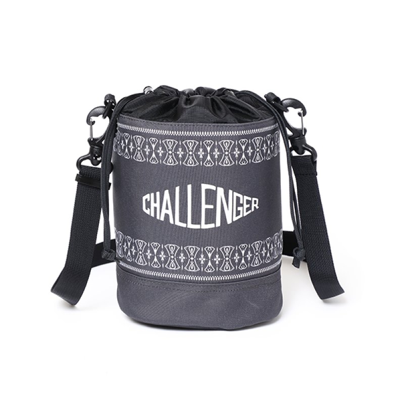 画像1: CHALLENGER/BANDANA KINCHAKU（BLACK）［バンダナ巾着-24春夏］
