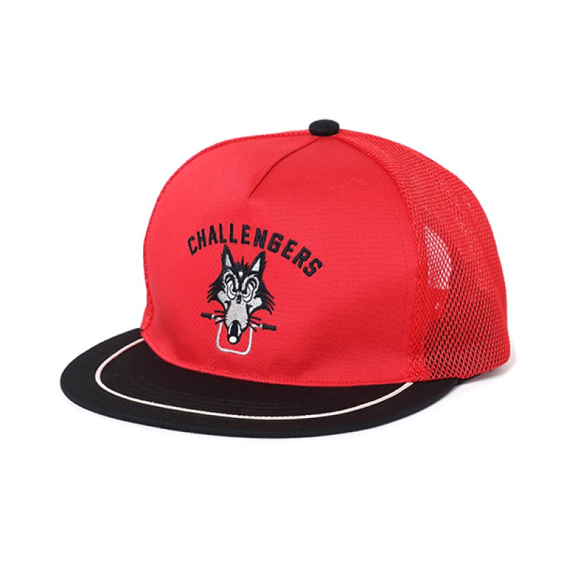 画像1: CHALLENGER/WOLF MC MESH CAP（RED）［ウルフMCメッシュキャップ-24春夏］