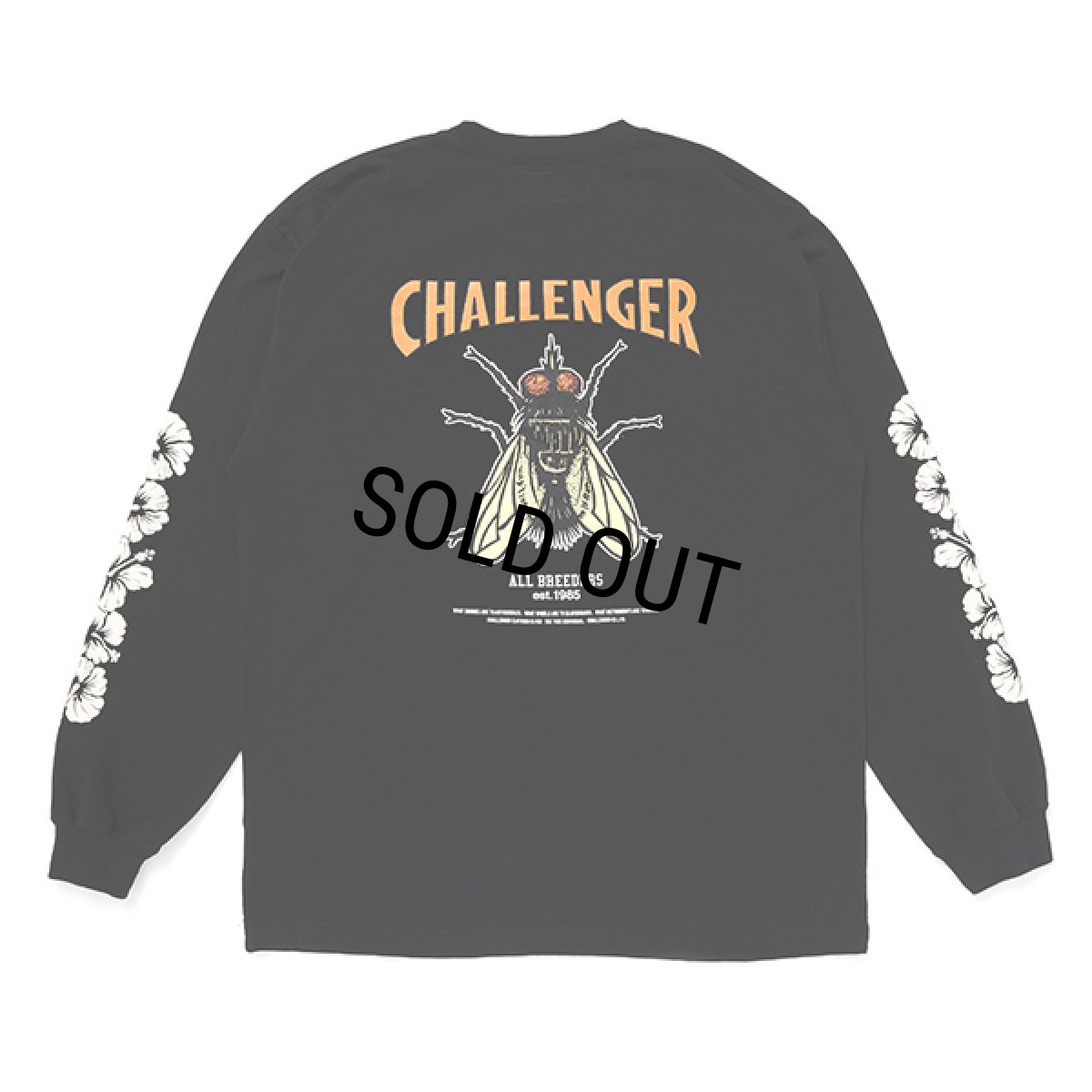 画像1: CHALLENGER/L/S HIBISCUS TEE（BLACK）［プリント長袖T-24春夏］ (1)