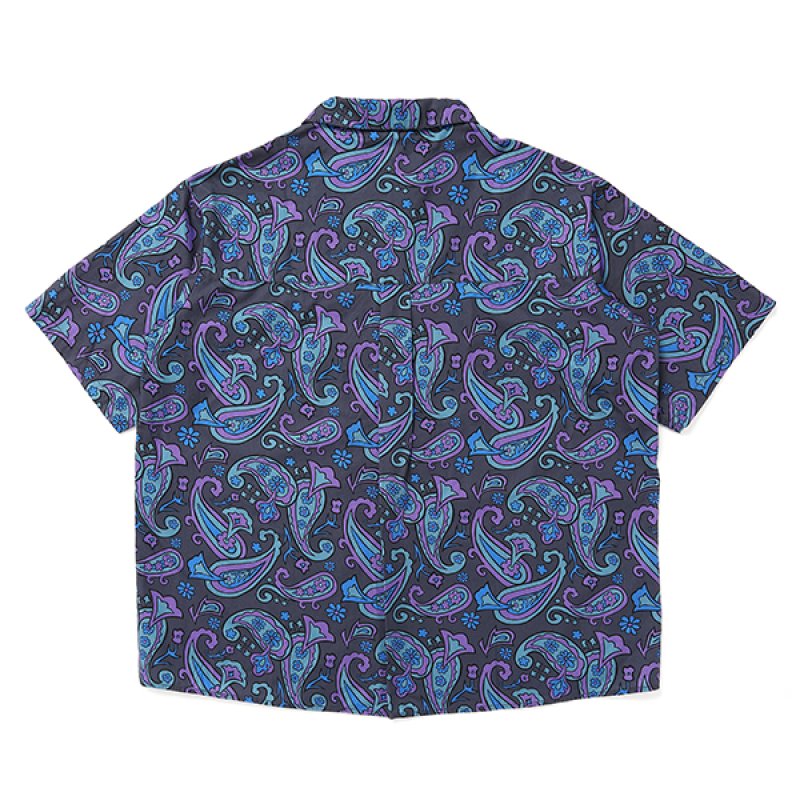 画像2: CHALLENGER/S/S PAISLEY SHIRT（CHARCOAL/PURPLE）［ペイズリーシャツ-24春夏］