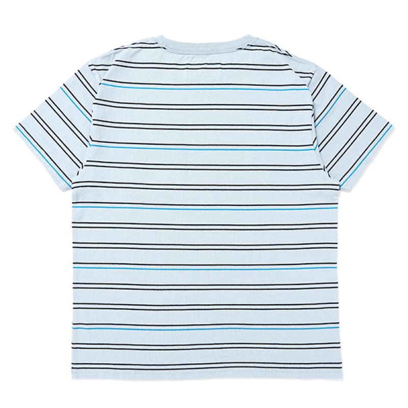 画像2: CHALLENGER/S/S STRIPE BORDER PKT TEE（LT BLUE）［ストライプボーダーポケT-24春夏］