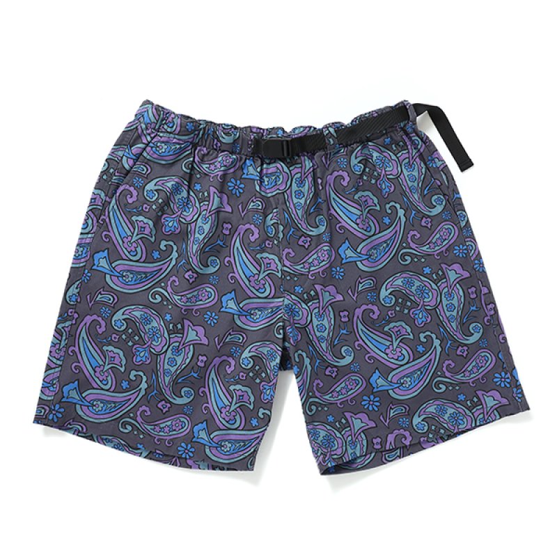 画像1: CHALLENGER/PAISLEY COTTON TWILL SHORTS（CHARCOAL/PURPLE）［ペイズリーコットンツイルショーツ-24春夏］