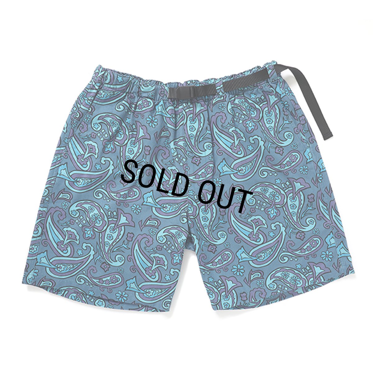 画像1: CHALLENGER/PAISLEY COTTON TWILL SHORTS（BLUE GRAY/PURPLE）［ペイズリーコットンツイルショーツ-24春夏］ (1)