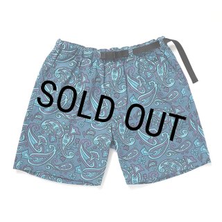 CHALLENGER/PAISLEY COTTON TWILL SHORTS（BLUE GRAY/PURPLE
