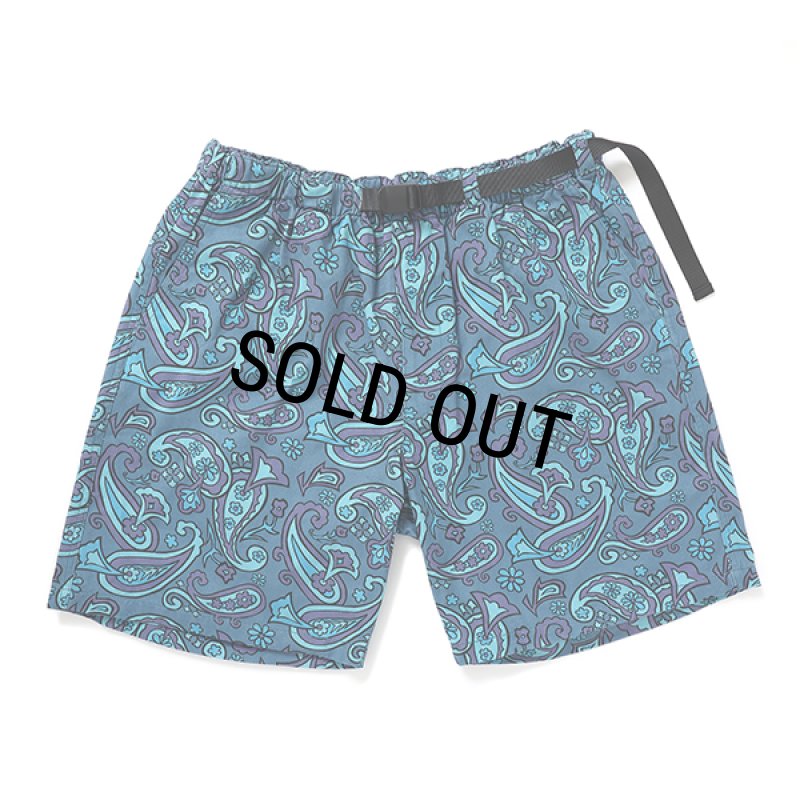 CHALLENGER/PAISLEY COTTON TWILL SHORTS（BLUE GRAY/PURPLE