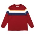 画像1: CHALLENGER/L/S MULTI BORDER TEE（BURGUNDY）［マルチボーダー長袖T-24春夏］ (1)