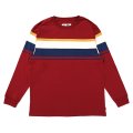 CHALLENGER/L/S MULTI BORDER TEE（BURGUNDY）［マルチボーダー長袖T-24春夏］