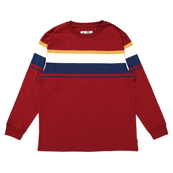 画像1: CHALLENGER/L/S MULTI BORDER TEE（BURGUNDY）［マルチボーダー長袖T-24春夏］