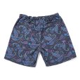 画像2: CHALLENGER/PAISLEY COTTON TWILL SHORTS（CHARCOAL/PURPLE）［ペイズリーコットンツイルショーツ-24春夏］ (2)