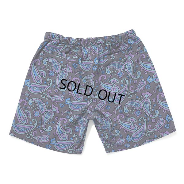 画像2: CHALLENGER/PAISLEY COTTON TWILL SHORTS（CHARCOAL/PURPLE）［ペイズリーコットンツイルショーツ-24春夏］