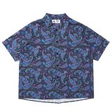CHALLENGER/S/S PAISLEY SHIRT（CHARCOAL/PURPLE）［ペイズリーシャツ-24春夏］