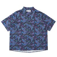 CHALLENGER/S/S PAISLEY SHIRT（CHARCOAL/PURPLE）［ペイズリーシャツ-24春夏］