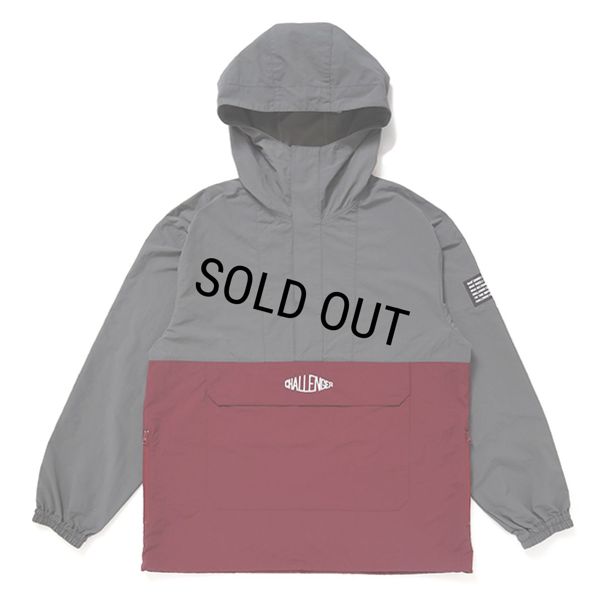 画像1: CHALLENGER/PACKABLE NYLON ANORAK（CHARCOAL GRAY/BURGUNDY）［パッカブルナイロンアノラック-24春夏］ (1)