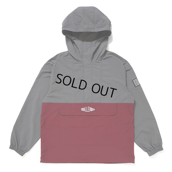 画像1: CHALLENGER/PACKABLE NYLON ANORAK（CHARCOAL GRAY/BURGUNDY）［パッカブルナイロンアノラック-24春夏］