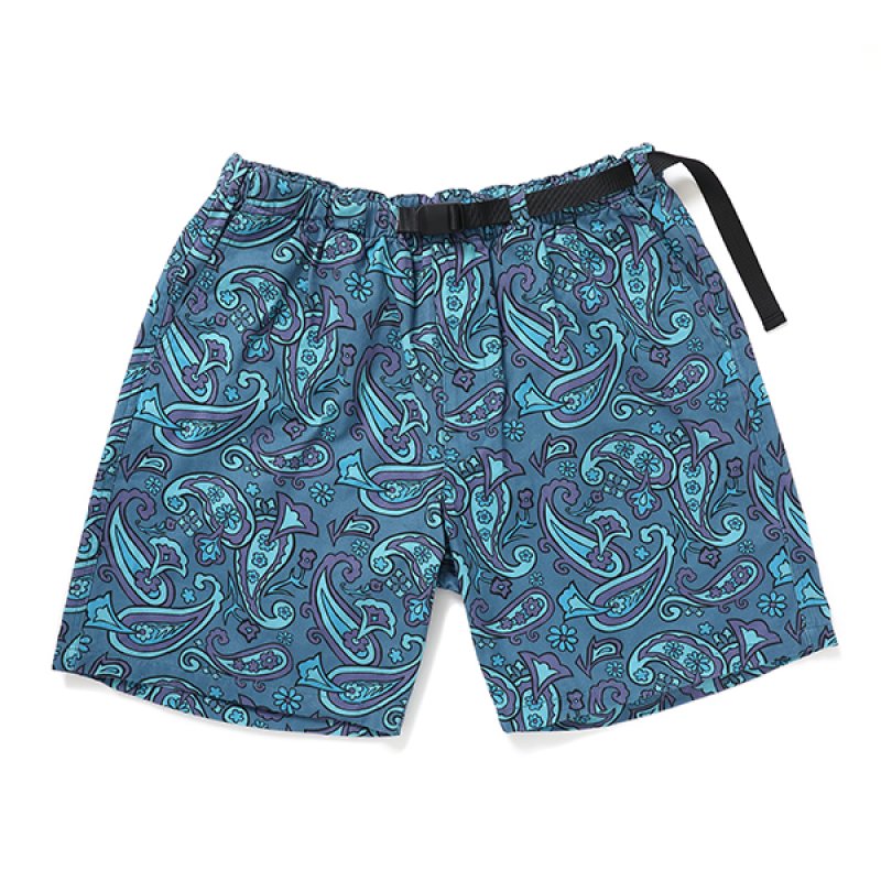 画像1: CHALLENGER/PAISLEY COTTON TWILL SHORTS（BLUE GRAY/PURPLE）［ペイズリーコットンツイルショーツ-24春夏］