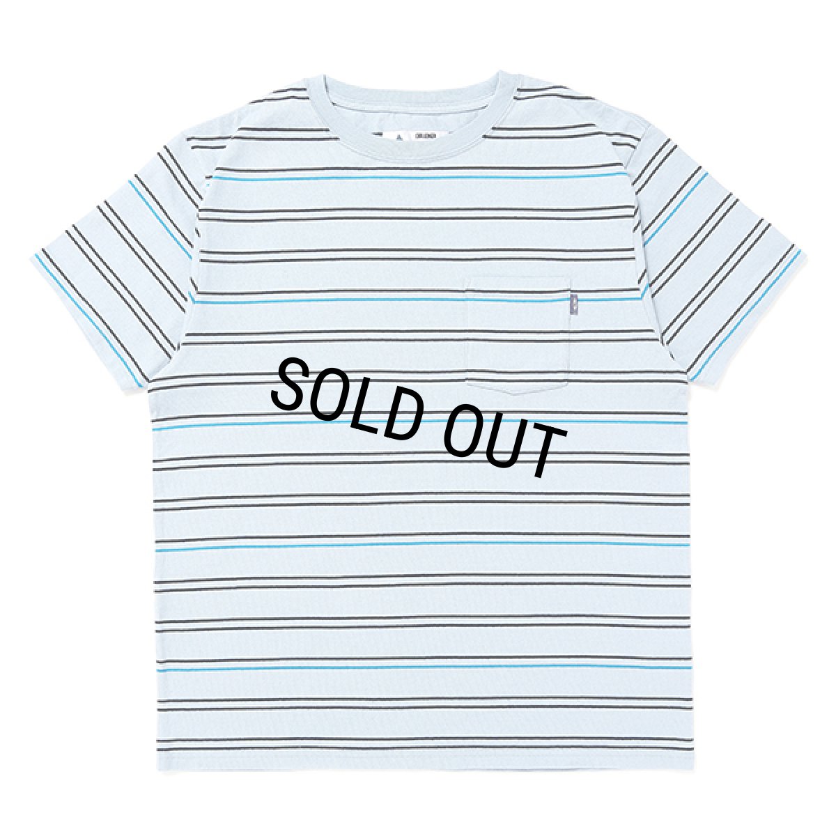 画像1: CHALLENGER/S/S STRIPE BORDER PKT TEE（LT BLUE）［ストライプボーダーポケT-24春夏］ (1)
