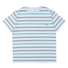 画像1: CHALLENGER/S/S STRIPE BORDER PKT TEE（LT BLUE）［ストライプボーダーポケT-24春夏］ (1)