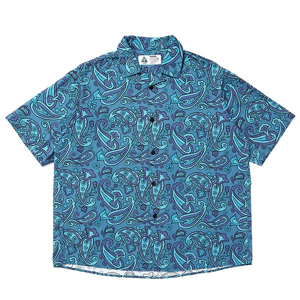 画像1: CHALLENGER/S/S PAISLEY SHIRT（BLUE GRAY/PURPLE）［ペイズリーシャツ-24春夏］
