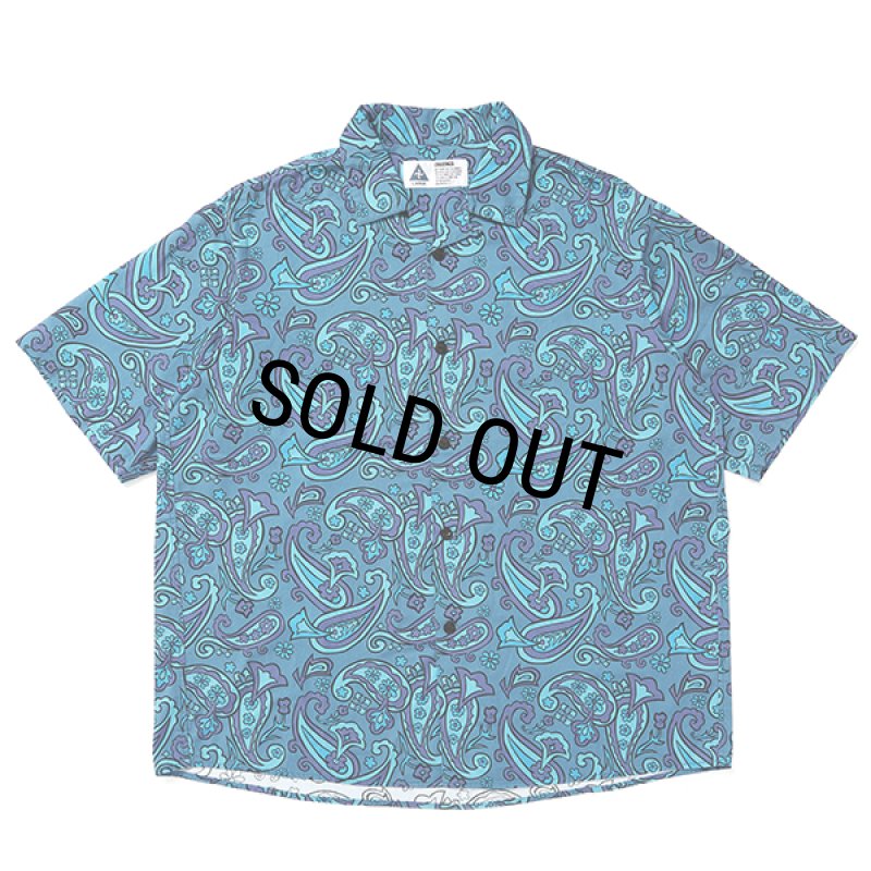 CHALLENGER/S/S PAISLEY SHIRT（BLUE GRAY/PURPLE）［ペイズリーシャツ