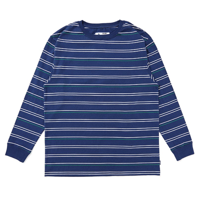 画像1: CHALLENGER/L/S STRIPE BORDER TEE（NAVY）［ストライプボーダー長袖T-24春夏］