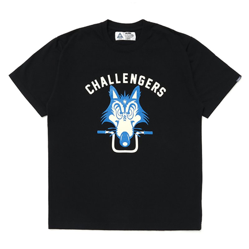 画像1: CHALLENGER/WOLF MC TEE（BLACK）［プリントT-24春夏］