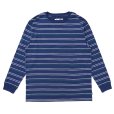 画像1: CHALLENGER/L/S STRIPE BORDER TEE（NAVY）［ストライプボーダー長袖T-24春夏］ (1)