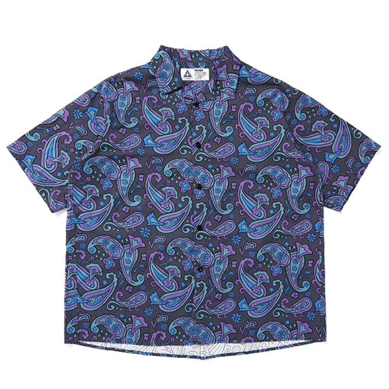 画像1: CHALLENGER/S/S PAISLEY SHIRT（CHARCOAL/PURPLE）［ペイズリーシャツ-24春夏］