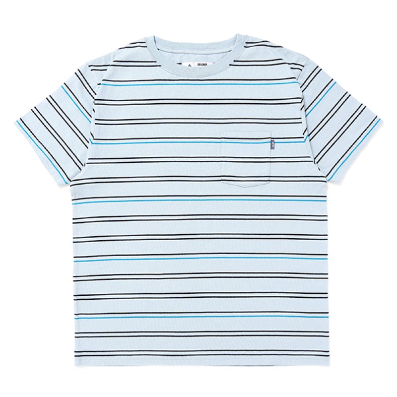 画像1: CHALLENGER/S/S STRIPE BORDER PKT TEE（LT BLUE）［ストライプボーダーポケT-24春夏］