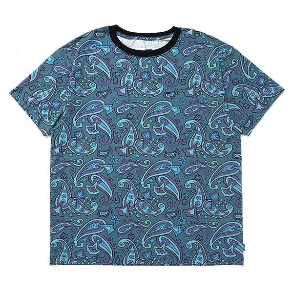 画像1: CHALLENGER/S/S PAISLEY TEE（BLUE GRAY/PURPLE）［ペイズリーT-24春夏］