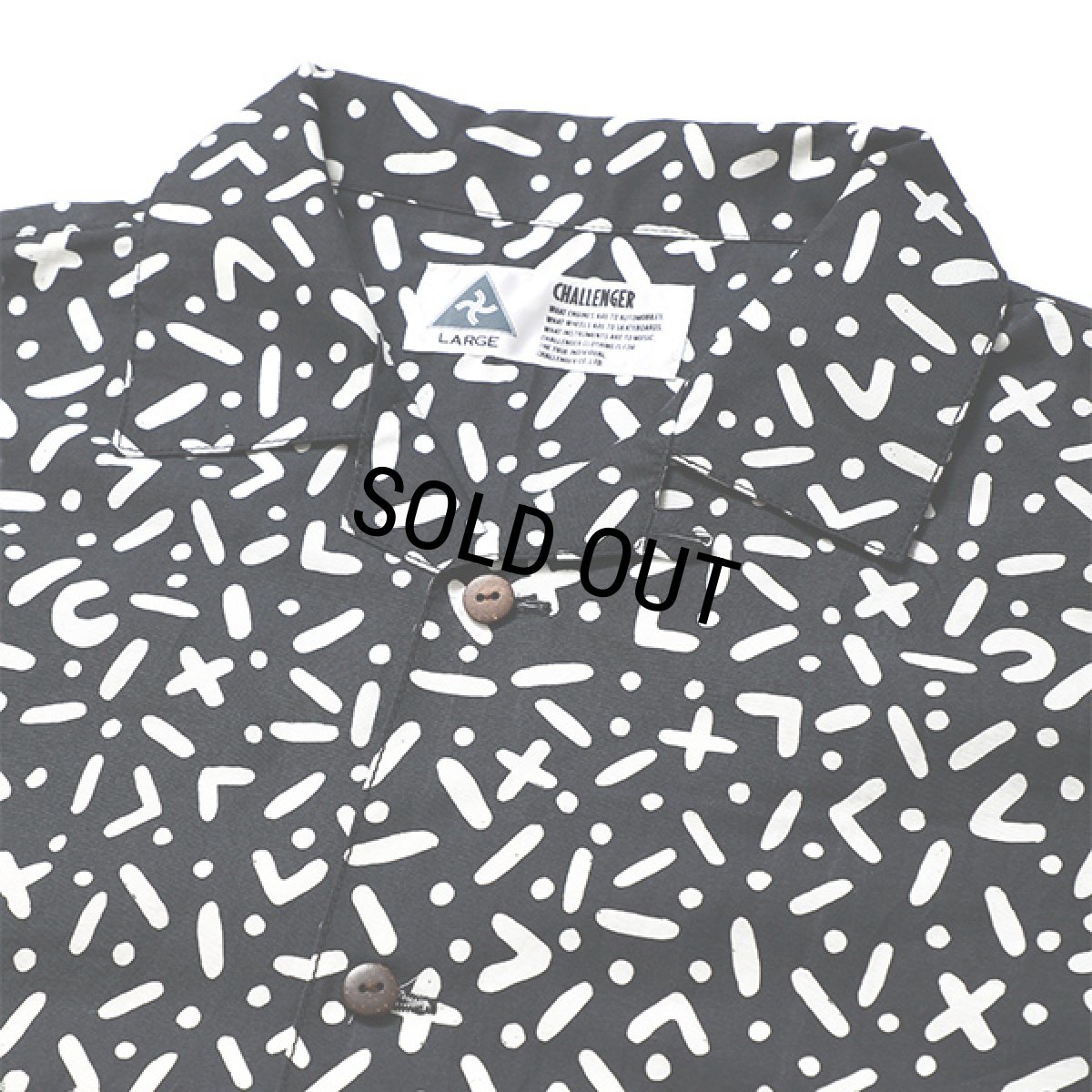 画像3: CHALLENGER/S/S CHIP PRINTED SHIRT（BLACK）［チッププリントシャツ-24春夏］ (3)