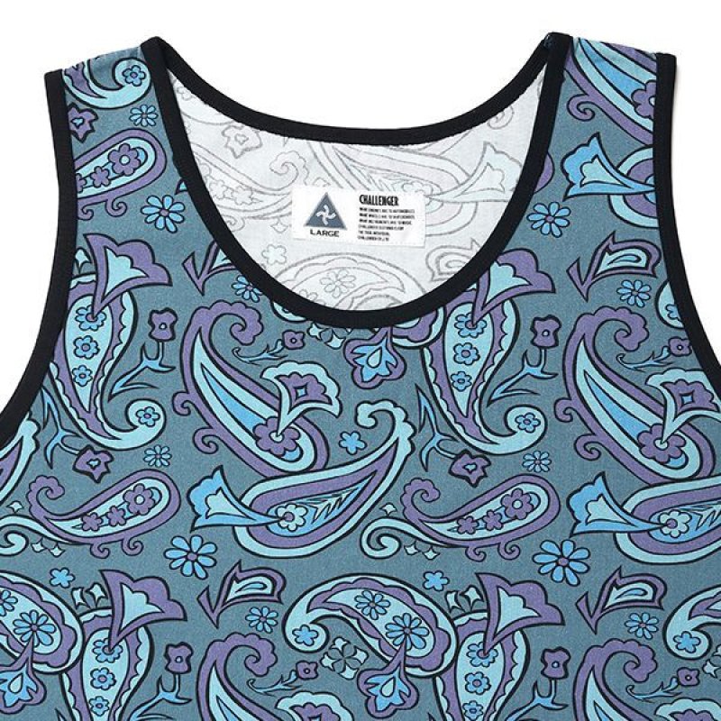 画像2: CHALLENGER/PAISLEY TANKTOP（BLUE GRAY/PURPLE）［ペイズリータンクトップ-24春夏］