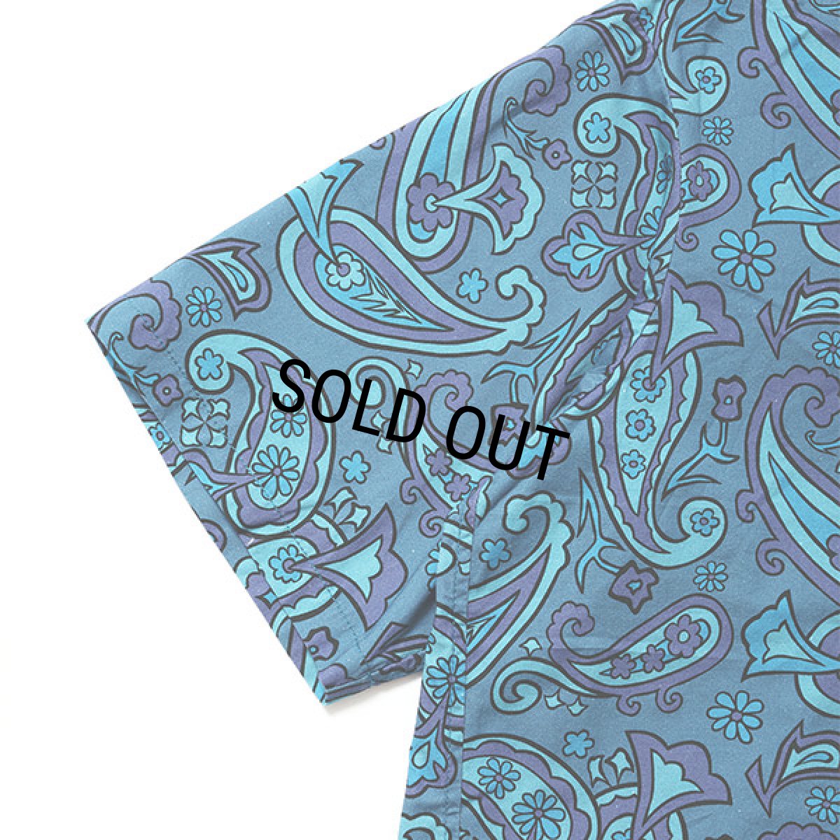 画像4: CHALLENGER/S/S PAISLEY SHIRT（BLUE GRAY/PURPLE）［ペイズリーシャツ-24春夏］ (4)