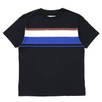 CHALLENGER/S/S MULTI BORDER TEE（BLACK）［マルチボーダーT-24春夏］