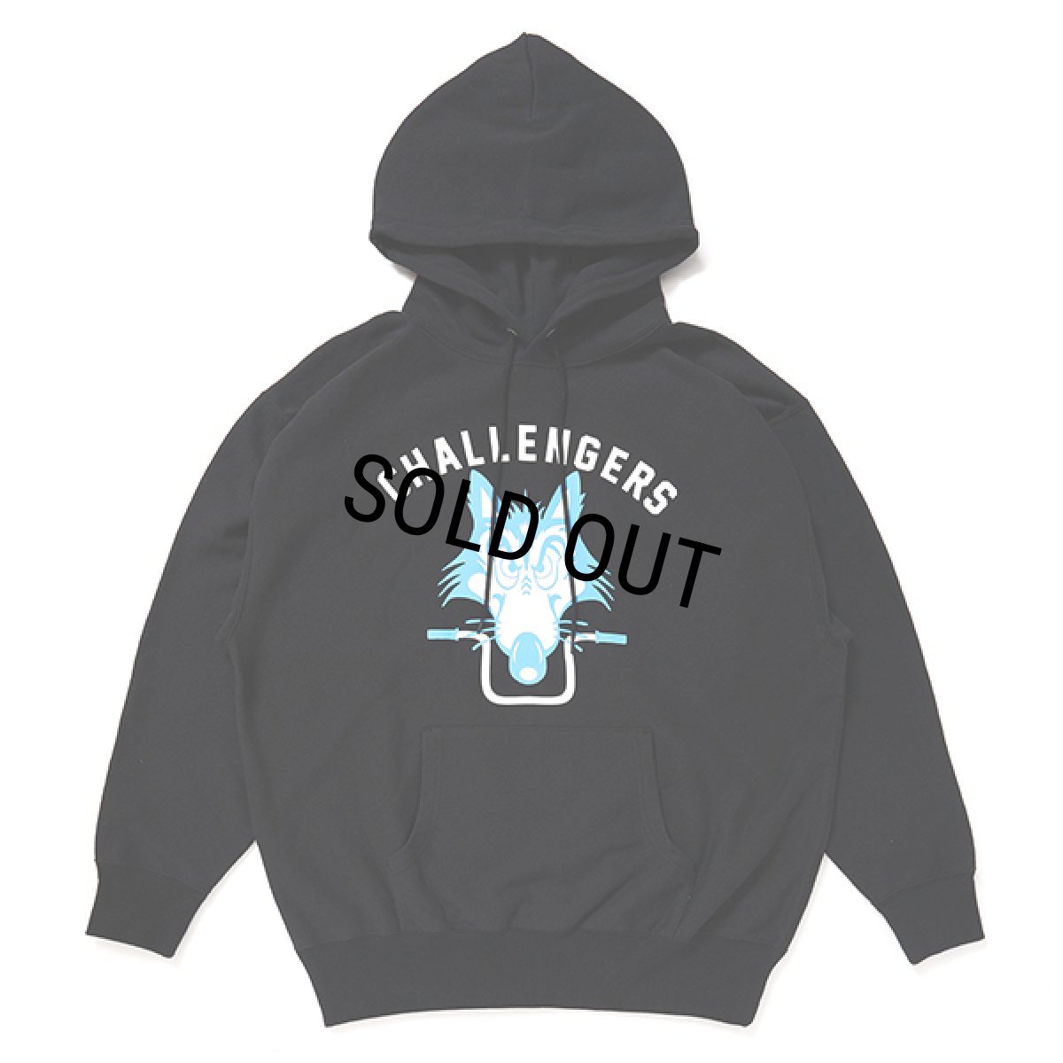 画像1: CHALLENGER/WOLF MC HOODIE（BLACK）［プルオーバーパーカー-24春夏］ (1)