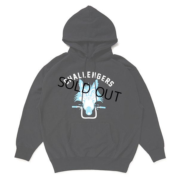 画像1: CHALLENGER/WOLF MC HOODIE（BLACK）［プルオーバーパーカー-24春夏］