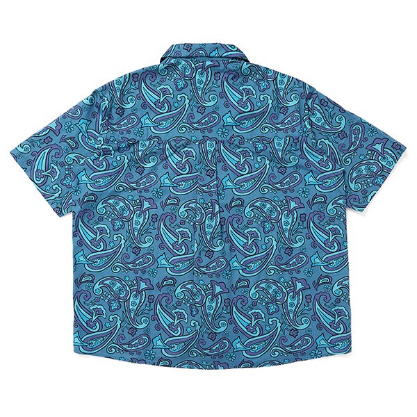画像2: CHALLENGER/S/S PAISLEY SHIRT（BLUE GRAY/PURPLE）［ペイズリーシャツ-24春夏］