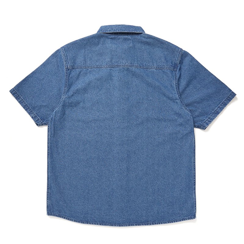 画像2: CHALLENGER/S/S DENIM SHIRT（WASHED INDIGO）［デニムシャツ-24春夏］