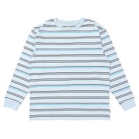 CHALLENGER/L/S STRIPE BORDER TEE（LT BLUE）［ストライプボーダー長袖T-24春夏］