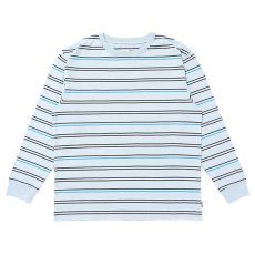 画像1: CHALLENGER/L/S STRIPE BORDER TEE（LT BLUE）［ストライプボーダー長袖T-24春夏］ (1)